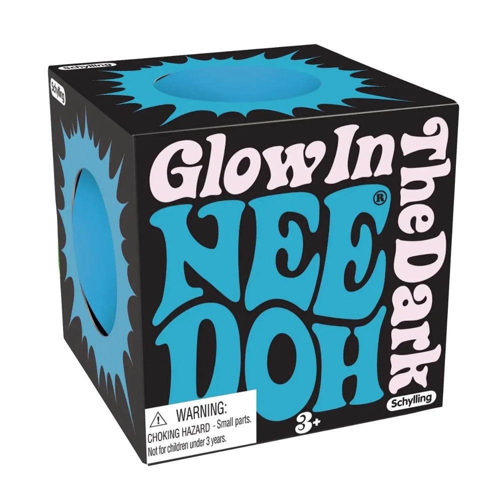 BLUE - Authentic RARE NEEDOH Glow In The Dark Squishy Fidget Sensory Toy 3+ NWT